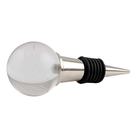 Clear Round Glass Wine Stopper (Set Of Two piece)